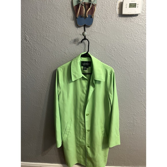 Lauren Ralph Lauren Jackets & Blazers - Lauren Ralph Lauren Womens Lime Green Size Medium Trench Coat